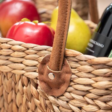 SIDCO Shopping Bag Shopper Basket Water Hyacinth Shopping Basket Straw Bag Natural