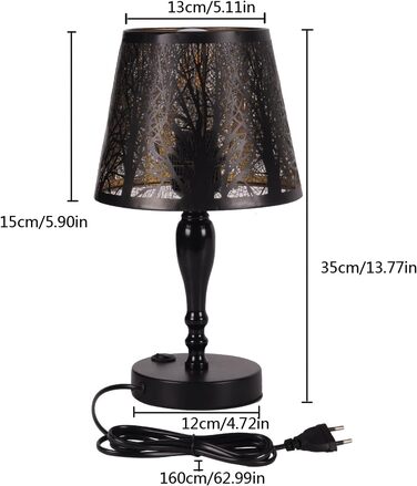 Металева промислова настільна лампа E27, вінтажна лампа для дому, з абажуром-сіткою, з вимикачем (без лампочки), колір чорний