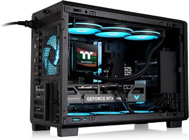 Корпус для ПК Thermaltake TR200 Micro Chassis, Micro-ATX/Mini-ITX, підтримка СРО 360мм, 7 вентиляторів 120мм, USB-C, чорний