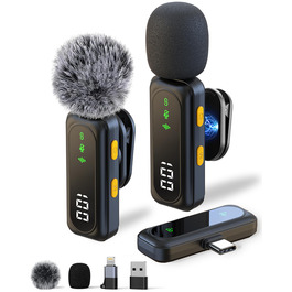 Мікрофон Handy – Петличний мікрофон сумісний з iPhone/Android/PC, магнітний лавел'єр з шумозаглушенням, для стрімінгу, влогів, YouTube та інтерв'ю (Чорний)