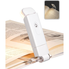 LED лампа для читання DEWENWILS на кліпсі, USB перезарядна, 2 рівні яскравості, тепле біле світло, подарунок для дітей та книголюбів