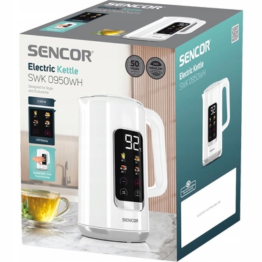 Електричний чайник Sencor SWK 0950WH, 2200 Вт, 1,7 л, білий