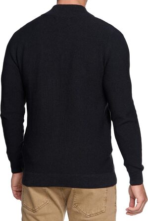 Чоловіча в'язана жилетка Indicode INWestmoon з коміром-стійкою | Жилетка з тонкого в'язання з бавовняної суміші, чорний колір