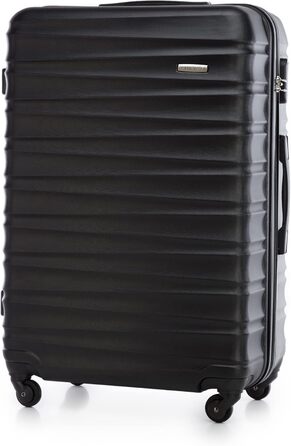 Валіза на колесах WITTCHEN Groove Line L, велика, чорна, ABS, з кодовим замком, для авіакомпаній Lufthansa/Eurowings/Ryanair