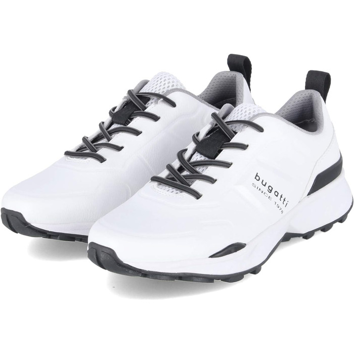 Чоловічі кросівки Bugatti з перфорацією: комфорт та повітропроникність. Білі (47 EU)