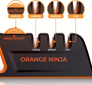 Точилка для ножів Sharp Pebble Orange Ninja, 5 кутів заточування, преміум-якість, для кухонних та кишенькових ножів