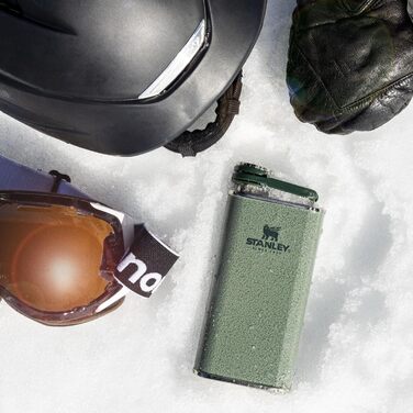 Термос Stanley Classic Wide Mouth 236ml з кришкою Never-Lose - нержавіюча сталь, широка горловина, BPA-Free, Hammertone Green (Blaze Orange)