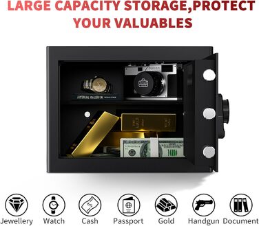 Касовий сейф KABISAFE 25L: надійне зберігання грошей, документів та коштовностей. Сейф для дому з цифровим замком, сигналізацією та висувним ящиком. Встановлюється у стіну.