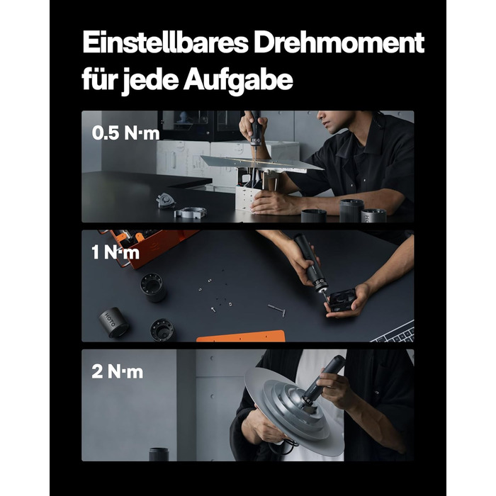 HOTO PixelDrive: Електродриль з інтелектуальним дисплеєм, 6 рівнів крутного моменту, 2000 mAh, USB-C, 30 біт, 1/4 Hex. Ідеально для ремонту електроніки та дому.