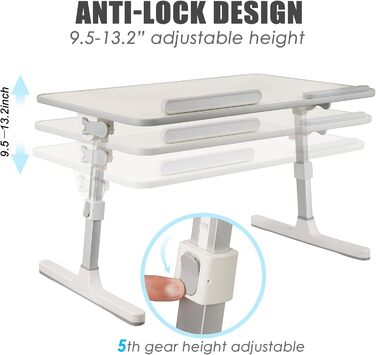 Регульований стіл-підставка для ноутбука: висота та кут нахилу, складна, для софи, ліжка, тераси, балкона, саду, пляжу