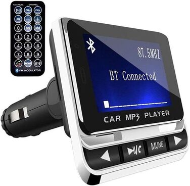 FM-трансмітер LEIDIMUS Bluetooth для авто, бездротова гарнітура, MP3-плеєр, USB-зарядка, з пультом дистанційного керування
