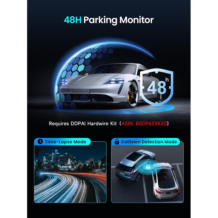 Автомобільний відеореєстратор DDPAI Z50 Pro 4K+1080P (передній та задній), 3