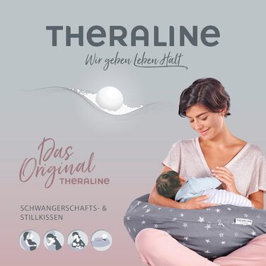 Theraline Original Pregnancy Pillow & Nursing Pillow 190cm – Side Sleeper Pillow Nursing Pillow Buckwheat – includes Nursing Pillow Cover Starry Sky