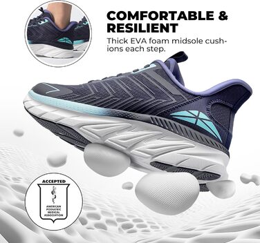 Жіночі спортивні сліпони ALLSWIFIT, зручні, для бігу, тенісу, дихаючі, з неслизькою підошвою, для спорту, фітнесу, тренувань, крос-тренінгу, модні кросівки (41.5 EU, Синій)