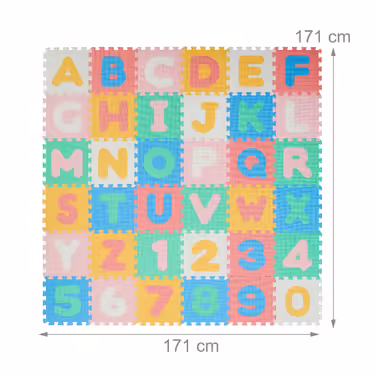 Relaxdays Colorful Puzzle Mat ABC and Numbers