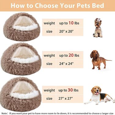 М'яке ліжко для собак та котів у формі мушлі, 60x60 см, Khaki. Зручне, тепле, м'яке ліжко для домашніх тварин, легко миється.