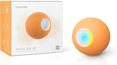 Інтерактивна іграшка м'яч для собак Wicked Ball, саморухомий з 3 режимами, LED-підсвітка, помаранчевий