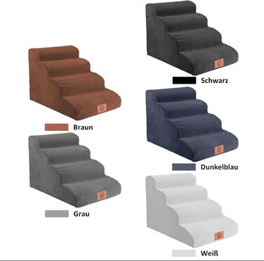 Сходинки для собак Zvonema: 3 сходинки, 60x40x40 см, сірий плюшевий чохол, водонепроникні, з антиковзким покриттям