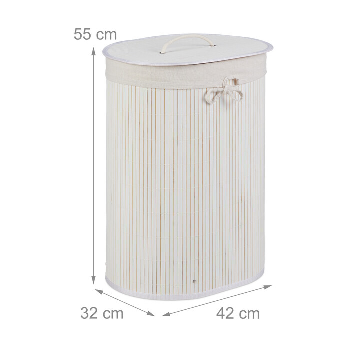 Relaxdays Bamboo Laundry Basket Oval