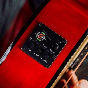 3rd Avenue 4/4 Вестерн-гітара (набір) з вирізом, для початківців – 6 місяців безкоштовних уроків, чохол, ремінь, медіатори та запасні струни – натуральний колір, електроакустична