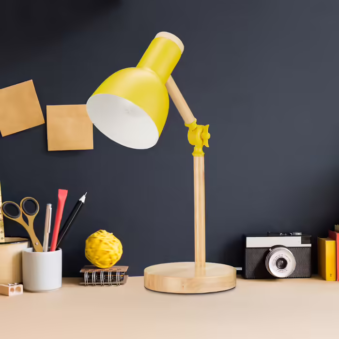 Relaxdays Adjustable Wooden Desk Lamp