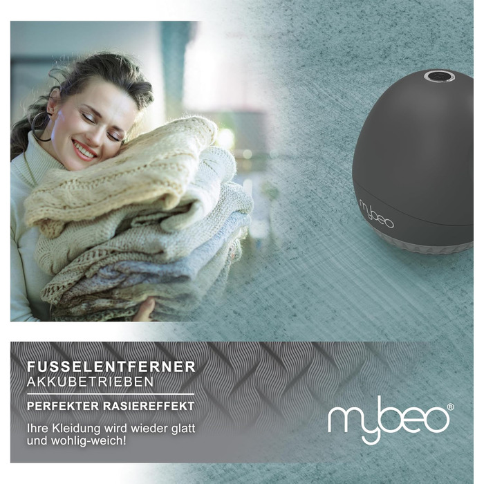 Електричний видалення ворсу MyBeo - бездротовий пристрій для видалення ворсу з одягу з USB-зарядкою, 2 змінні леза, колір Cool Grey