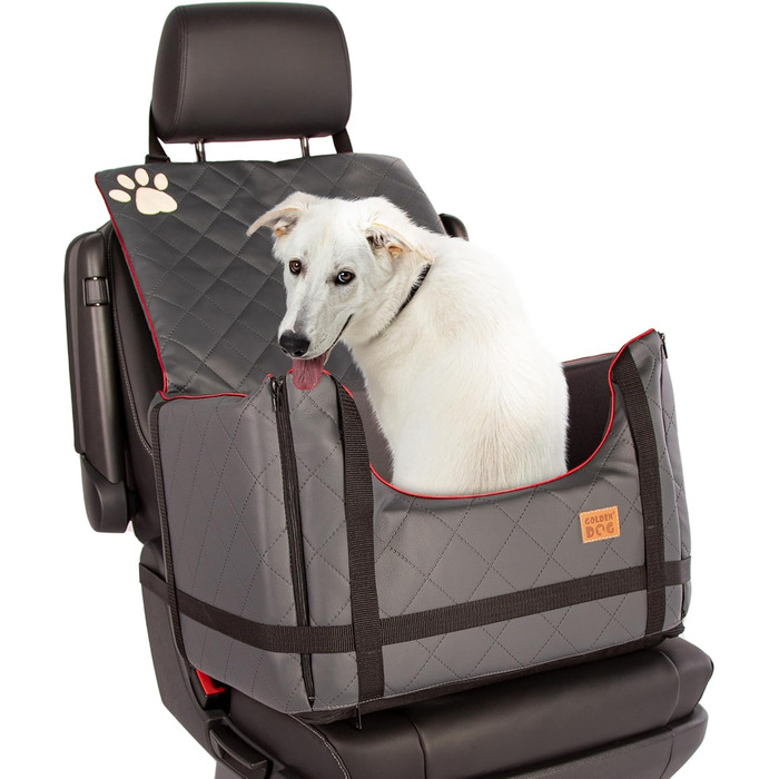 Автомобільний лежак для собак Golden Dog - переноска, автокрісло, лежак для собак, сірий, 52x44x33 см