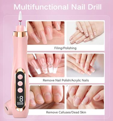 Електричний набір для манікюру та педикюру Nagelfräser 15 в 1, 20000 об/хв, рожевий