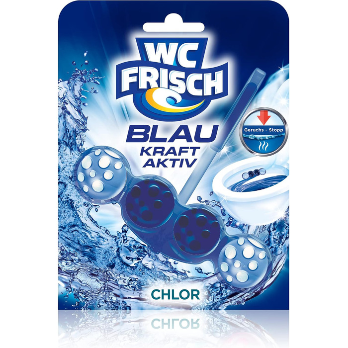 Очищувач для унітазу WC Frisch Kraft Aktiv з хлором, блокувальник запаху та освіжувач (набір 10 шт)