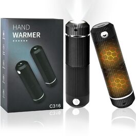 Електричний грієчка для рук, багаторазовий, 2 шт., 10000mAh, USB, магнітний дизайн, для зими, подарунок, чорний