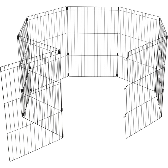 Клітка для собак IRIS OHYAMA 91.4 см, 8-панельна, для собак середніх та великих порід, портативна, чорна