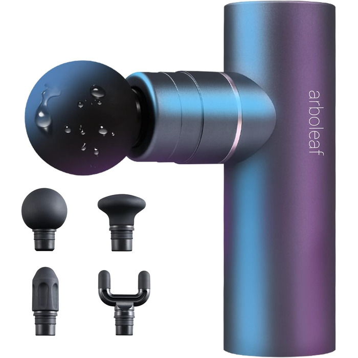 Масажер для м'язів Arboleaf Mini: тиха модель з AI, 4 насадки, USB-C, сірий