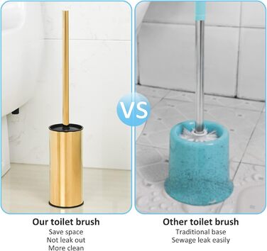 Тримач для унітазної щітки BGL, нержавіюча сталь, золотистий, круглий, підлоговий, для ванної кімнати