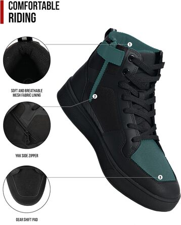 Мотоциклетні черевики RIDEIRON для чоловіків: водонепроникні, з антиковзаючою підошвою, дихаючі, стильні та зручні. Розмір 44 EU, чорний колір. Підходять для всіх сезонів.