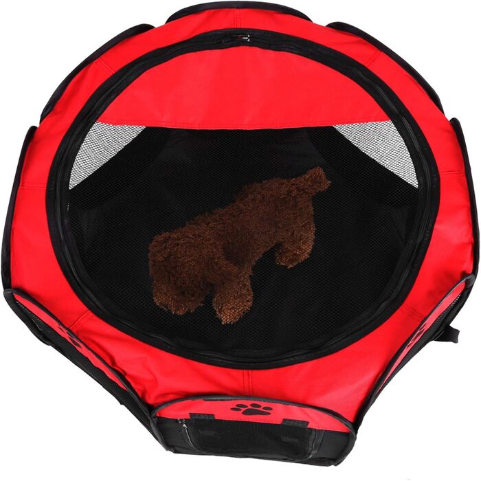 Клітка-вигул для собак та тварин Greensen Faltbar (600D Oxford), червона