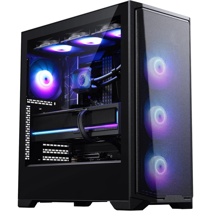Корпус Phanteks Eclipse G370A чорного кольору | Midi-Tower з темперованим склом та сітчастою передньою панеллю, підтримка радіатора 360мм, сумісний з SSI-EEB, з 3x 120мм ARGB вентиляторами