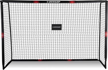 Ворота футбольні Dunlop 240x160x85/120x300x200 см, метал, для тренувань, всі вікові групи, проста збірка (чорний/червоний)