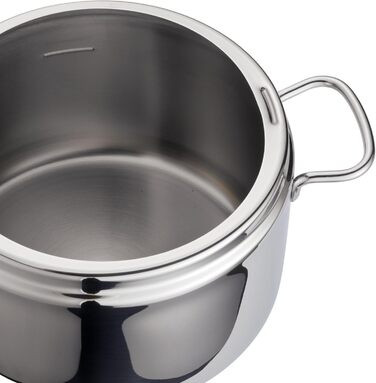 Barazzoni Pressure Cooker, Model, ø22cm, 5lt Capacity, Quick Cooker Model Basic, Ø 22 cm, 5 l Capacity, Induction, Made in Italy, Stainless Steel, Silver Single