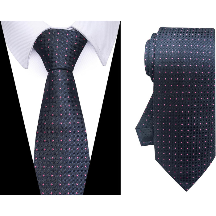 Набір краваток для чоловіків, ткані, жаккард, 6 шт. (темні крапки)