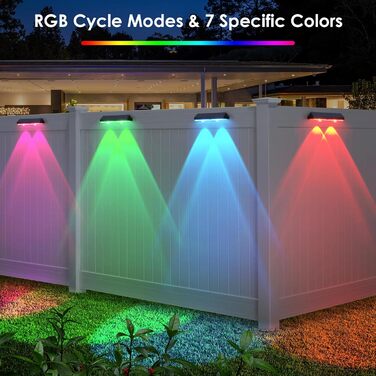 Outdoor Solar Lights - Waterproof Garden Lamps with LED for Terrace, Garden, Steps & Stairs, 2 Modes (Warm White/Color Changing) - 6 Pack