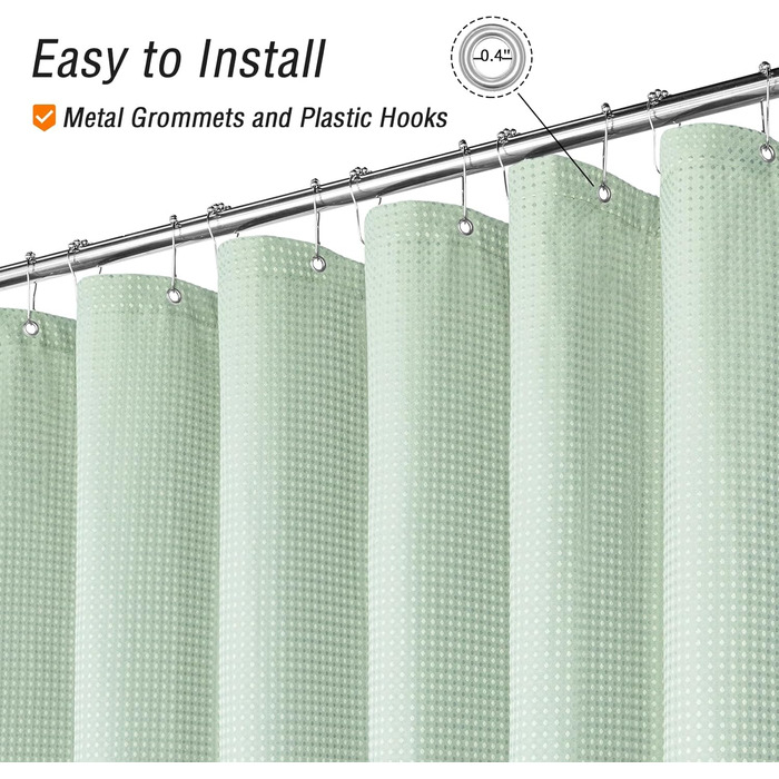 Драбина для душу Gibelle, 183 x 213 см, вафельна текстура, текстильний, водонепроникний, для прання в пральній машині, фіолетовий (м'ятно-зелений)