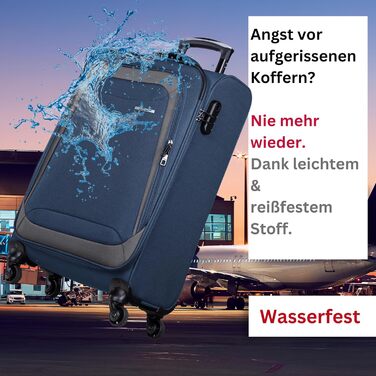 Тролей-валіза NOWI Korfu Weichschalen L, 50L, блакитна – зручний та легкий багаж для подорожей