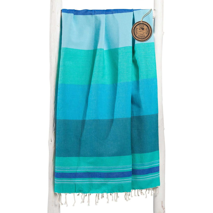 ZusenZomer Fouta Hamam Towel Women's XL 100x190 - Hammam Bath Towel Beach Towel Hammam Towel - 100% Combed Cotton Oeko-TEX - Fair Trade Hamam Towels (Sea Green) 100x190cm Sea Green