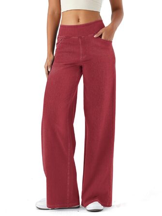 Джинси жіночі LaiEr широкі, з високою талією, прямі, вільні, з ефектом потертості та градієнтом 