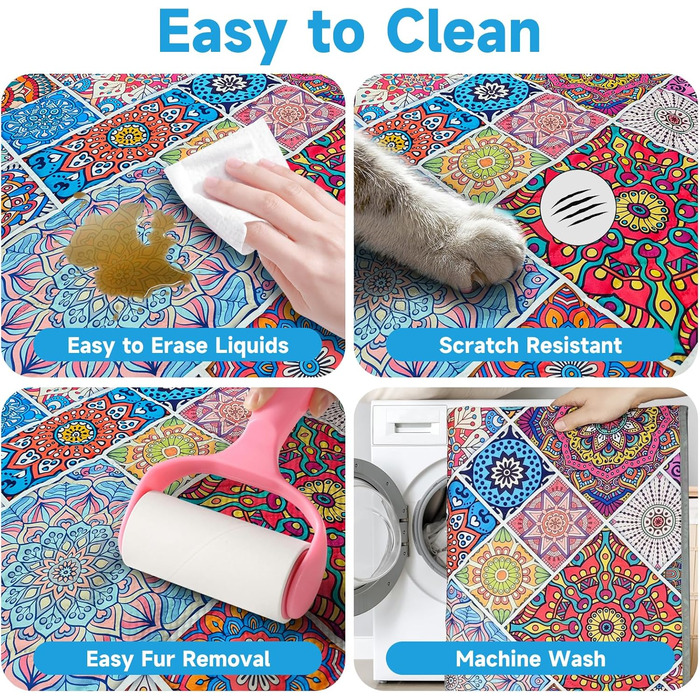 Водонепроникний коврик для собак, ковдра для лежанки, захист меблів, 178 x 76 см (Блискучий медальйон)