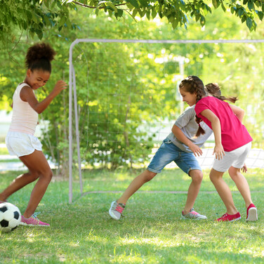 Relaxdays White Steel Football Goal