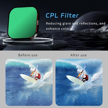 Набір ND-фільтрів для GoPro Hero 13: ND8, ND16, ND32, CPL, Ultra-Weitwinkel, оптичне скло, алюмінієва рамка