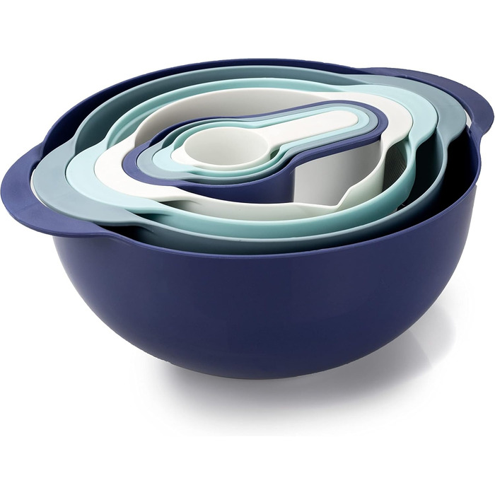 Набір кухольних мисок COOK WITH COLOR Nistschalen: 8 мисок (м'ятно-зелені), мірні склянки, сито, чаші для перемішування
