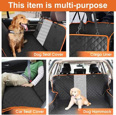 Накладка на сидіння автомобіля для собак, 147 см, водонепроникна, з віконцем, 600D Oxford, для SUV та універсалів