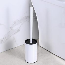 Набір для чищення унітазу з нержавіючої сталі, підлоговий, для ванної кімнати (білий)